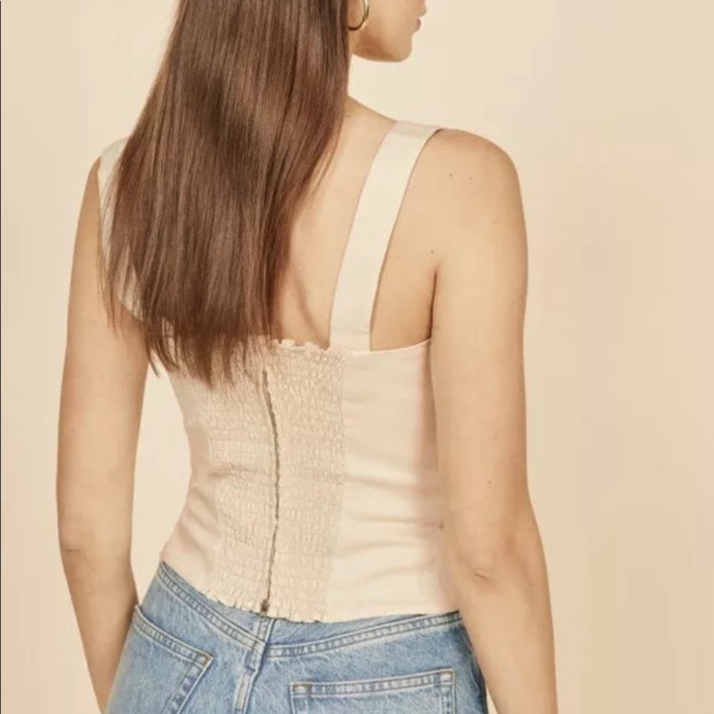 NWOT Reformation Natural Cream Linen Top US 2 - Picture 3 of 13